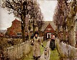 Sir George Clausen Gaywood Almshouses, Kings-Lynn, 1881 painting